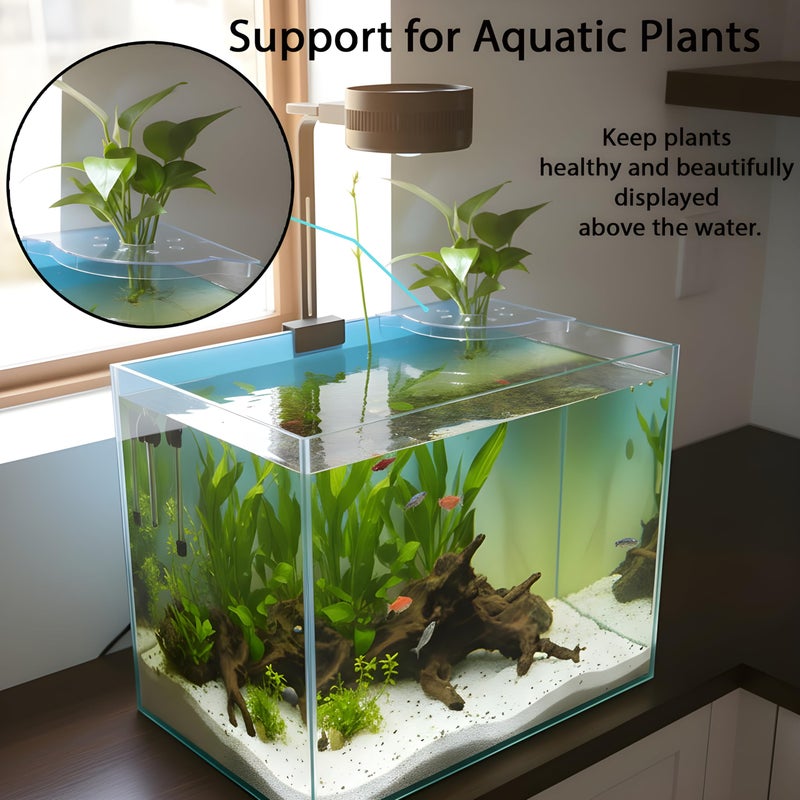 BEVINKATE Aquarium Plant Holder for Rimless Fish Tank â€“ 2 Pcs Corner Shelf for Fish Tank Top, Aquatic Plant Planter & Organizer for Aquatic Plants, Decor, and Accessories (White) - Image 3