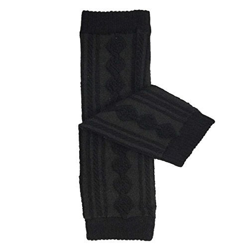allydrew Solid Baby Leg Warmer & Solid Toddler Leg Warmer for Boys & Girls, Cable Knit Black - Image 1