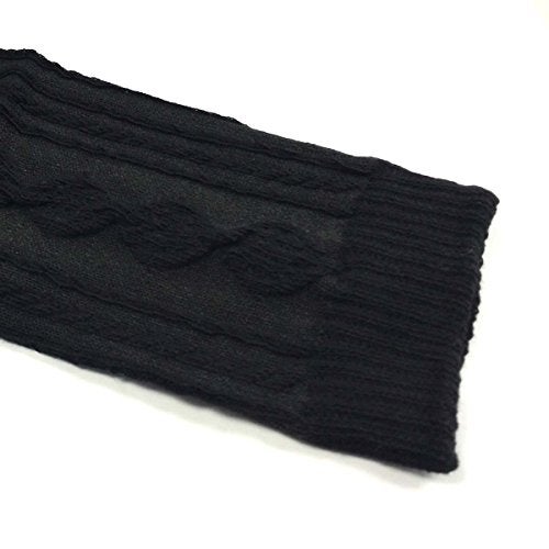 allydrew Solid Baby Leg Warmer & Solid Toddler Leg Warmer for Boys & Girls, Cable Knit Black - Image 2