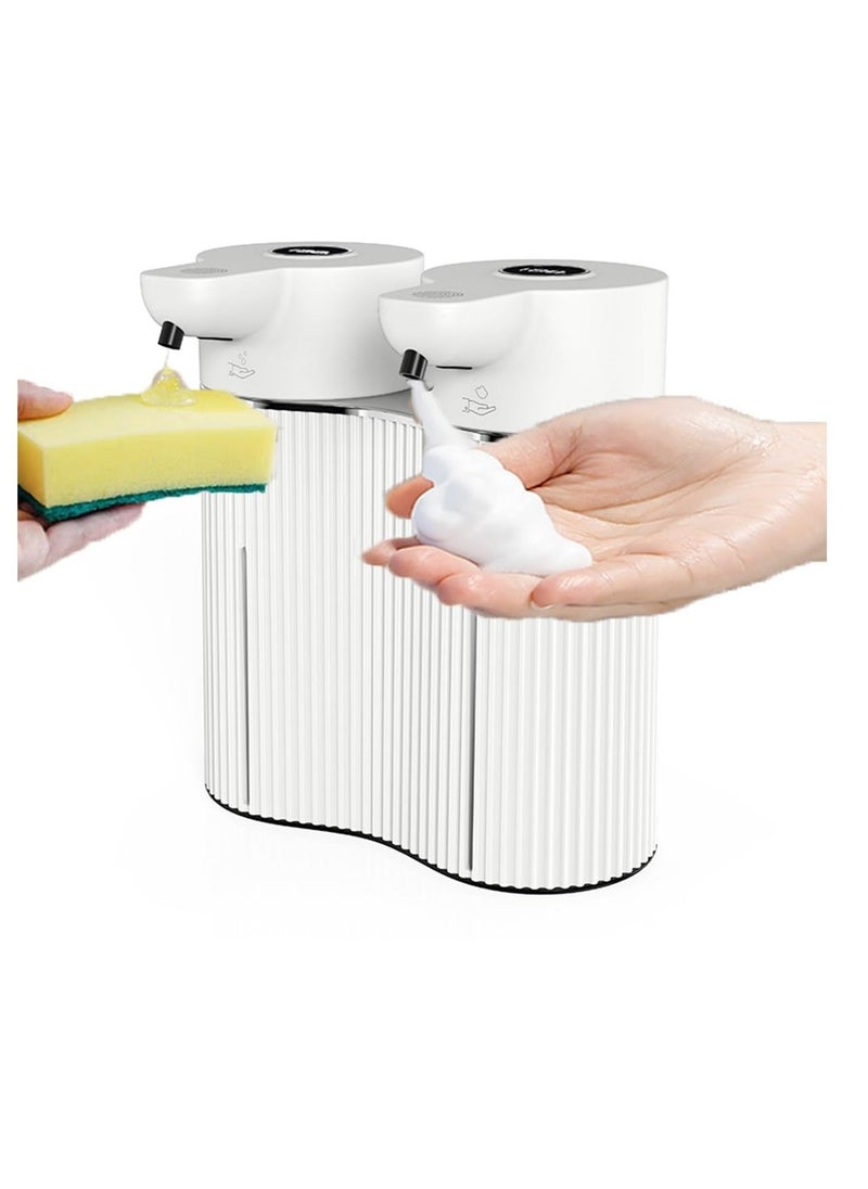 ماركة غير محددة Automatic Soap Dispenser Wall Mounted, Touchless Double Head Foaming+Liquid Soap Dispenser, Rechargeable Automatic Foaming Soap Dispenser, 4 Gears Adjustable, 2x14Oz, for Commercial u0026 Household  - Image 1