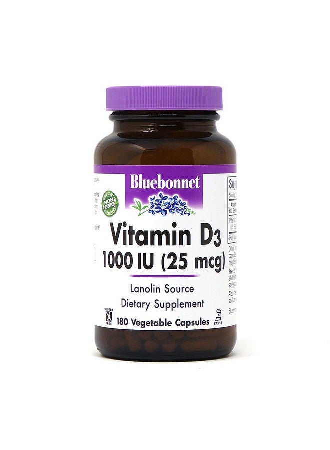 Bluebonnet كبسولات فيتامين د3 1000 وحدة دولية نباتية 180 عدداً - Image 2
