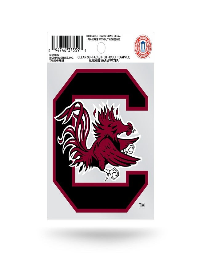 Rico Industries NCAA South Carolina Fighting Gamecocks Small Static Cling Decal - Image 1