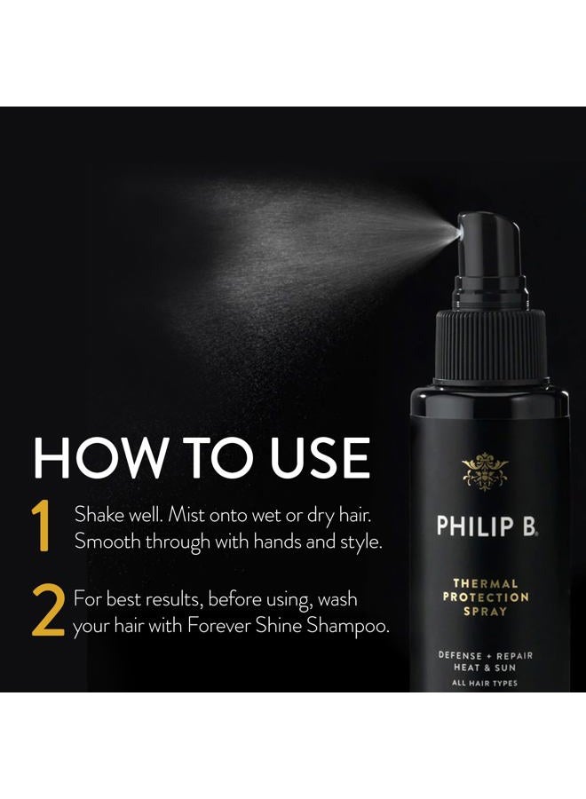 PHILIP B Thermal Protection Spray 2 oz. (60 ml) | Plump, Shine & Protect Hair from Heated Hair Tools - Image 4