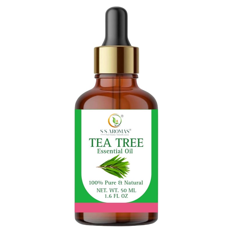 S S AROMAS S S AROMAS Pure Tea Tree Oil 100 Natural Undiluted Therapeutic Grade Essential Oil for Hair Skin and Face care Home Diffuser Aromatherapy Scalp Body Massage Soap and Candle Making 50 ML - Image 2