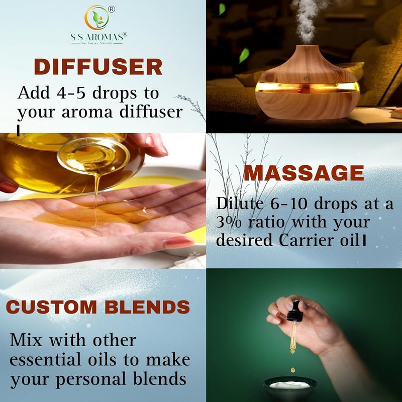 S S AROMAS S S AROMAS Pure Tea Tree Oil 100 Natural Undiluted Therapeutic Grade Essential Oil for Hair Skin and Face care Home Diffuser Aromatherapy Scalp Body Massage Soap and Candle Making 50 ML - Image 4