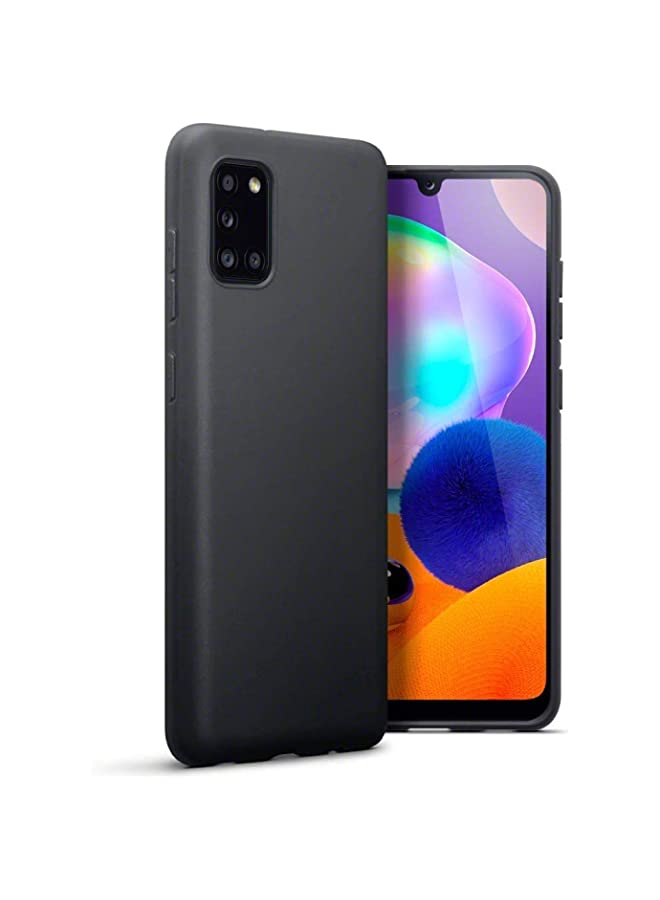 IAF Samsung Galaxy A31 Case Cover Carbon Fiber Design TPU Black Soft Slim Flexible Shock Absorbent Protective Case Cover for Samsung Galaxy A31 Black