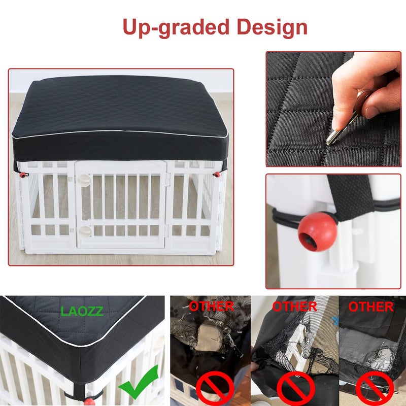 LAOZZ Dog Pen Cover Dog Playpen Cover for Pets,Provide Shade and Security for Indoor Outdoor Dog Pen,Pet Playpen Cover Fits 35 inch Playpen 4-Panels (Playpen Not Included!!!) - Image 4
