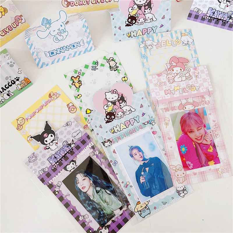 New Hard Cardboard Cute Wind Back Card Opp Small Card Decoration Material Packaging Wrapping Paper Sanrio Cartoon Card Head - Image 5
