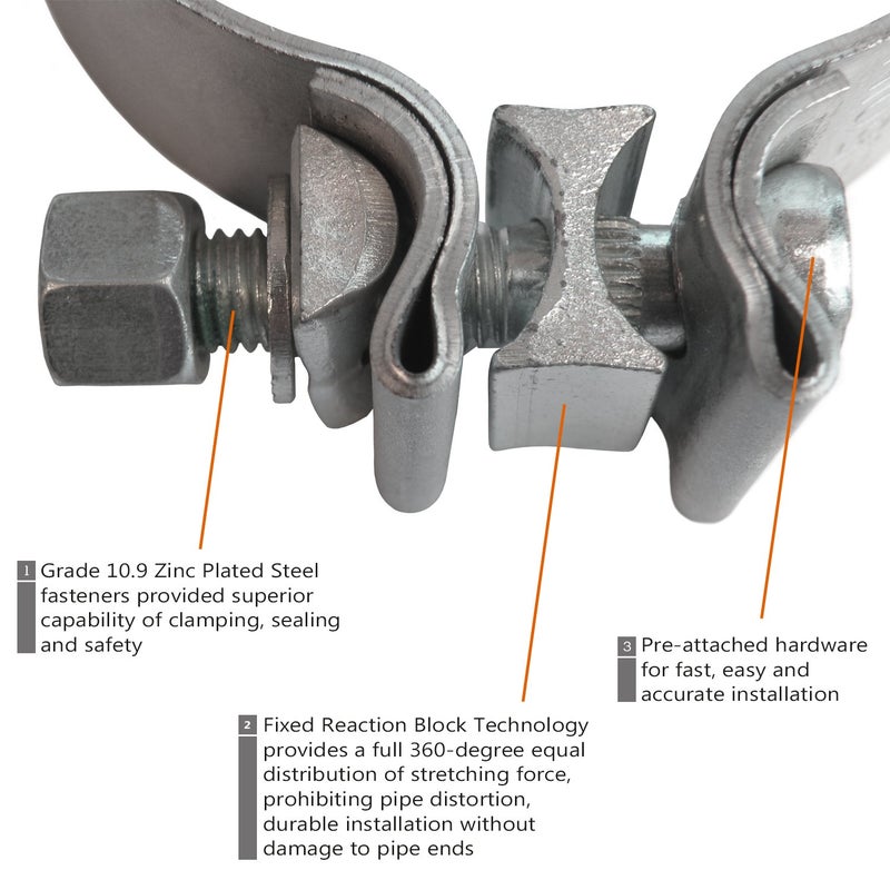 ROADFORMER 5 inch Exhaust Clamp Narrow Band Clamps - Aluminized Steel - Image 3