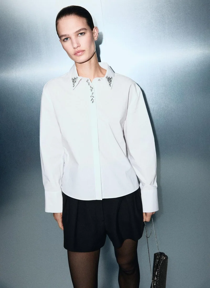 MANGO Crystal detail shirt