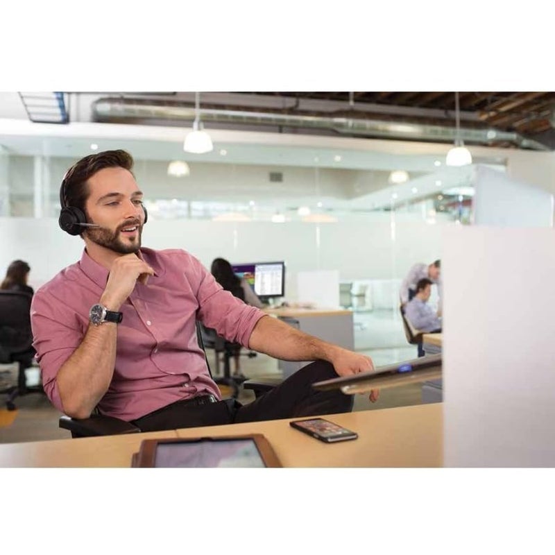 Poly Plantronics - Voyager Focus UC (Poly) - Bluetooth Dual-Ear (Stereo) Headset with Boom Mic -USB-A Active Noise Canceling -Connects to PC/Mac Compatible - Works with Teams (Certified), Zoom (w/o Stand) - Image 2