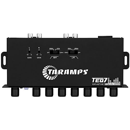 Taramp's TEQ 7 Stereo 7-Band Graphic Equalizer RCA Input 2 Channels HPF and LPF Filters Mute Function Car Audio Mixer Equalizer EQ, Best Control for Car, Boat, Motorcycle - TEQ7 Blue - Image 2