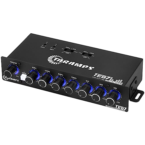 Taramp's TEQ 7 Stereo 7-Band Graphic Equalizer RCA Input 2 Channels HPF and LPF Filters Mute Function Car Audio Mixer Equalizer EQ, Best Control for Car, Boat, Motorcycle - TEQ7 Blue - Image 4