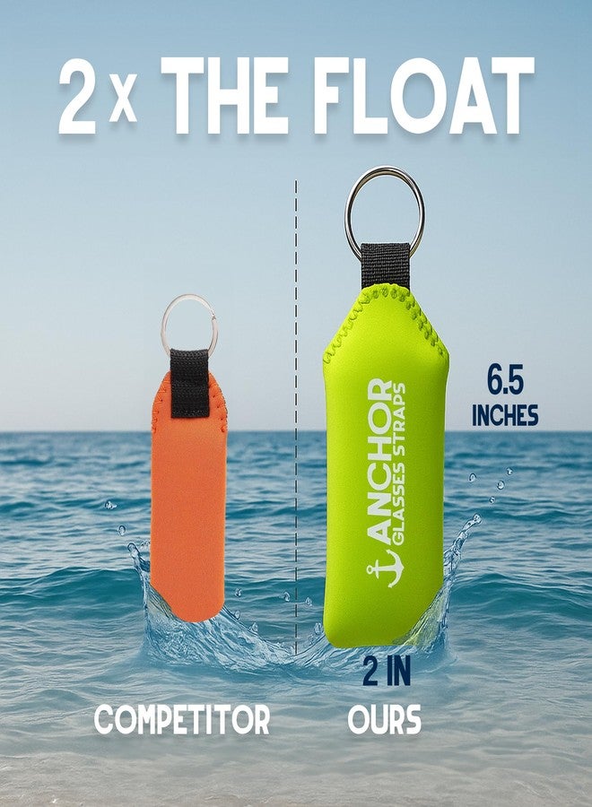 Anchor Glasses Straps Floating Keychain Waterproof – Extra Large Size – Floats 12 Keys – Bright Visibility Green Orange – Buoyant Foam – Floating Fishing Key Ring for Boat, Jet Ski, Kayak, Canoe, Paddleboard - Image 4