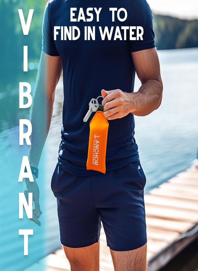 Anchor Glasses Straps Floating Keychain Waterproof – Extra Large Size – Floats 12 Keys – Bright Visibility Green Orange – Buoyant Foam – Floating Fishing Key Ring for Boat, Jet Ski, Kayak, Canoe, Paddleboard - Image 3