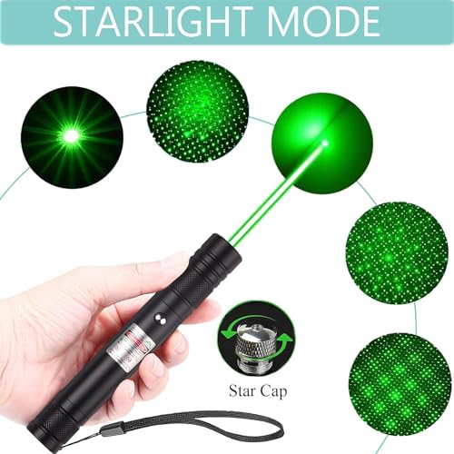 COOLCOLD Laser Light | USB Rechargeable, Laser Pointer | Long Range, Laser Light Powerful | for Party, Disco Adjustable Mode, 2000m Handheld Lesar Pen, Suitable for Camping(Pack-2, Green + Red) - Image 2