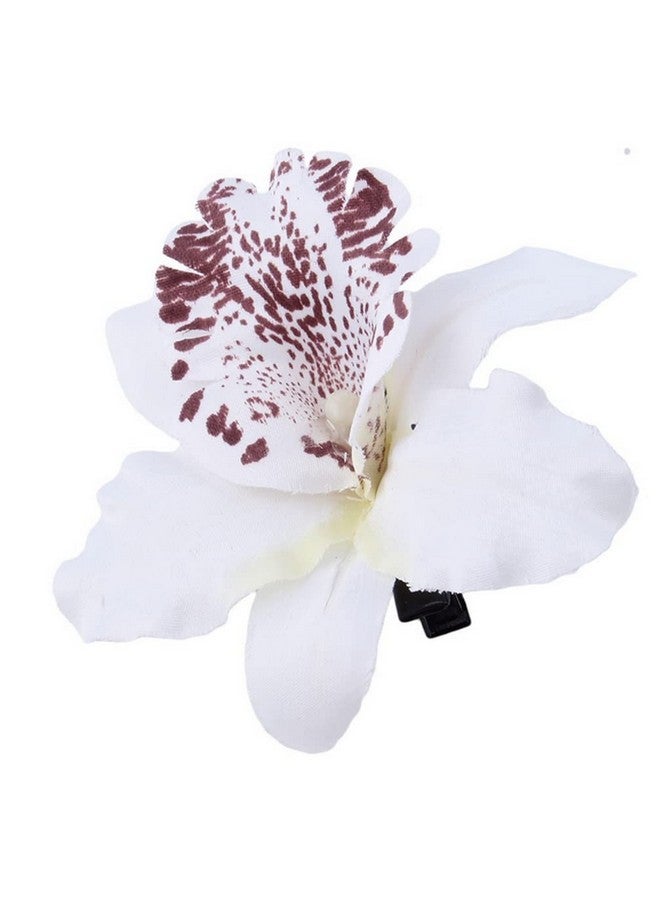 erioctry 12Pcs Orchid Flower Hair Clips Multicolor Hawaiian Beach Flower Hair Pins Butterfly Orchid Alligator Slide Clips Wedding Party Bridal Hairclips Hair Accessories For Women Girls - Image 2