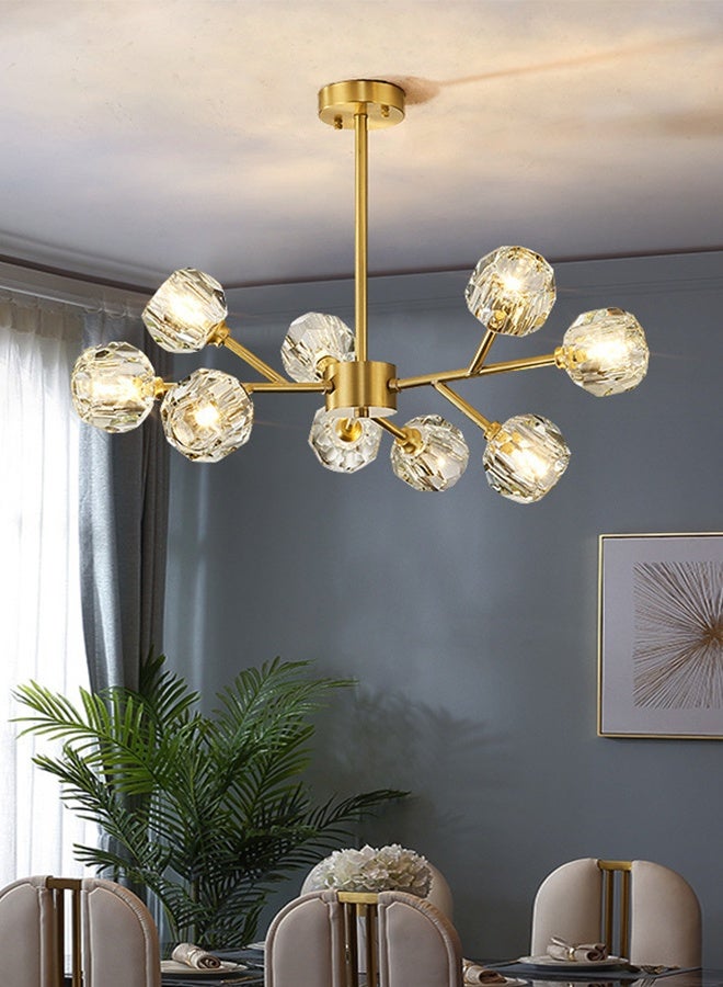 Nordic style light luxury modern style crystal lamp, restaurant home living room kitchen,chandelier，9-Light，3-Color - Image 3