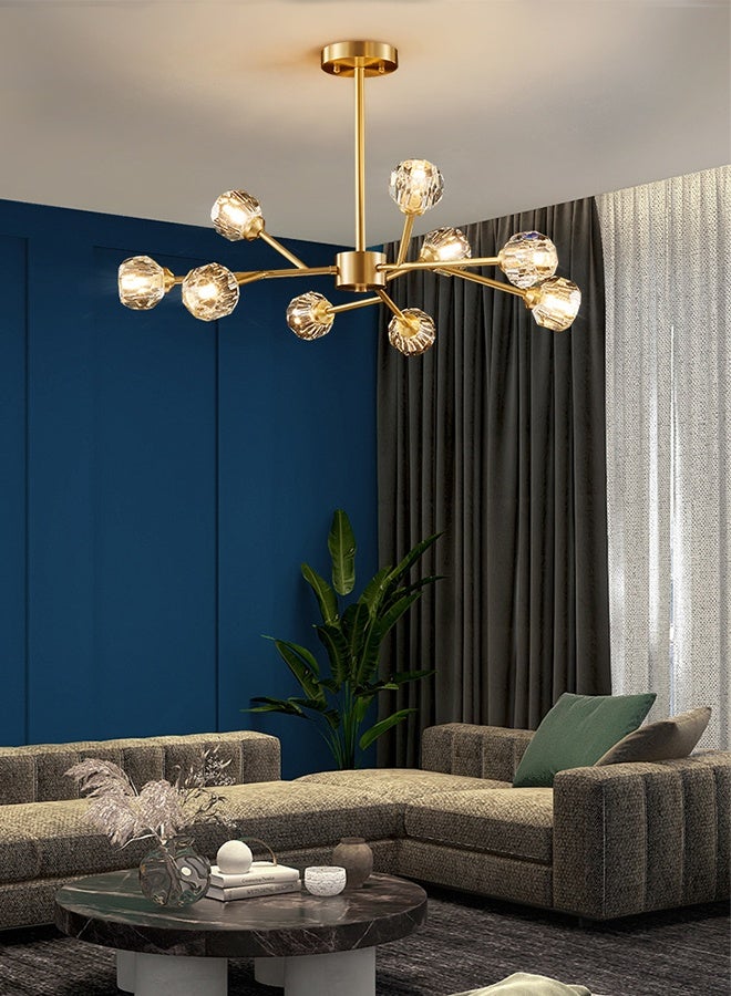 Nordic style light luxury modern style crystal lamp, restaurant home living room kitchen,chandelier，9-Light，3-Color - Image 2
