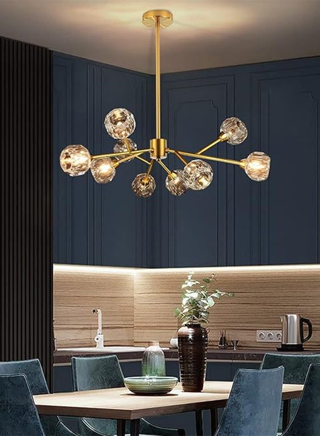 Nordic style light luxury modern style crystal lamp, restaurant home living room kitchen,chandelier，9-Light，3-Color - Image 1