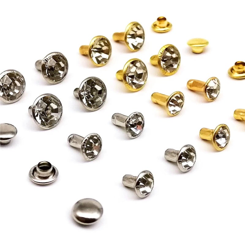 Czech Crystal Rhinestone Rivets 600 Sets Silver 6x6mm Decor Stud Spots - Image 3