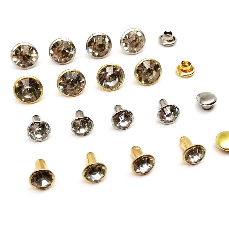 Czech Crystal Rhinestone Rivets 600 Sets Silver 6x6mm Decor Stud Spots - Image 5