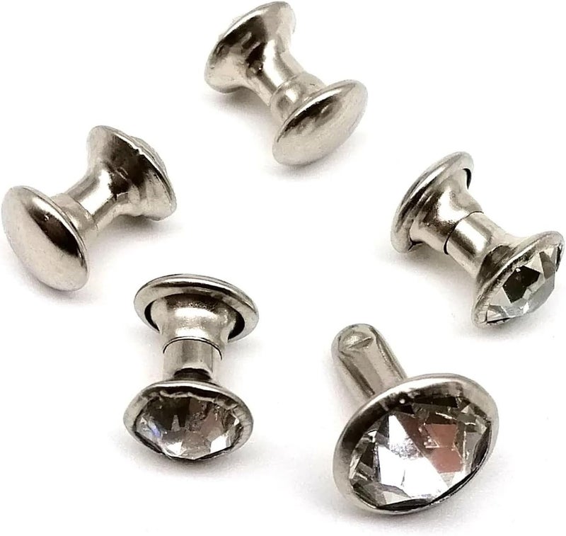 Czech Crystal Rhinestone Rivets 600 Sets Silver 6x6mm Decor Stud Spots - Image 1