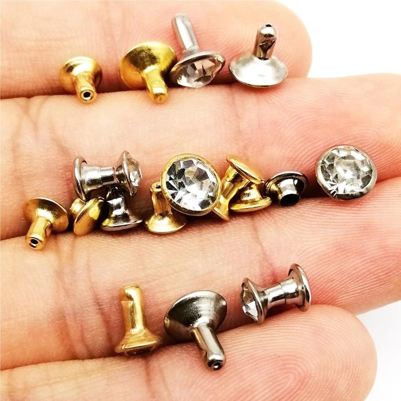Czech Crystal Rhinestone Rivets 600 Sets Silver 6x6mm Decor Stud Spots - Image 4