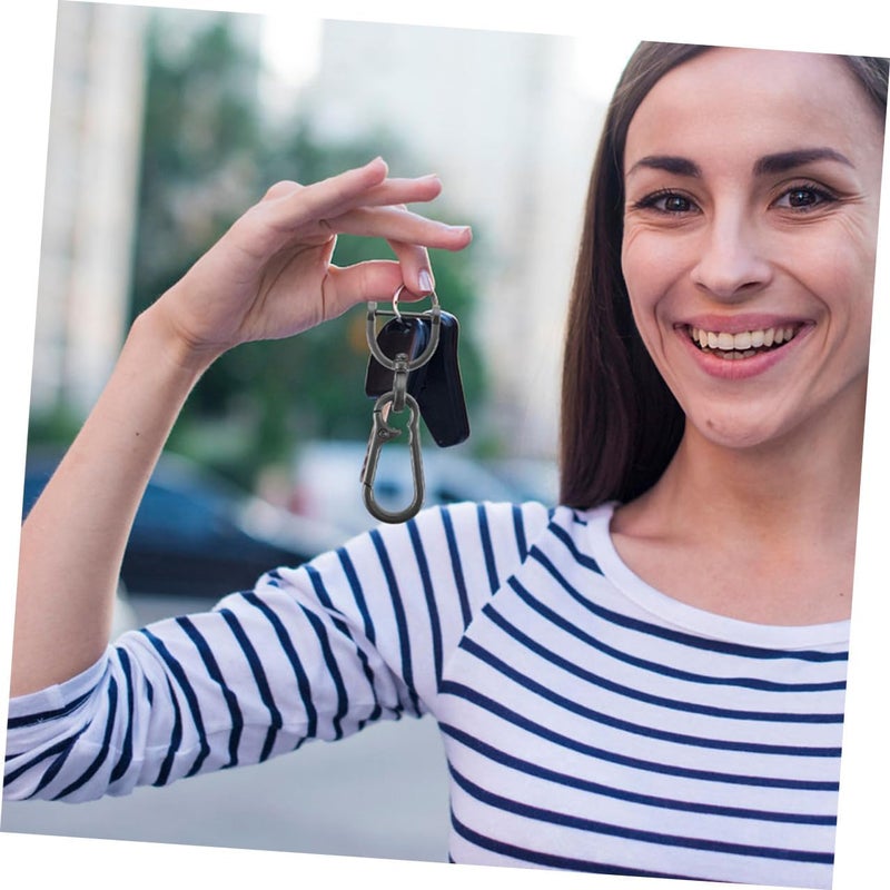 iplusmile 2pcs Heavy Duty Metal Car Keychain with Key Ring Clip Black Carabiner Key Holder for Men and Women Convenient Waist Hanging Keychain Accessories - Image 5