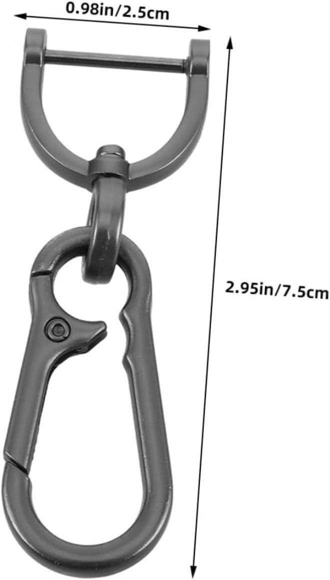 iplusmile 2pcs Heavy Duty Metal Car Keychain with Key Ring Clip Black Carabiner Key Holder for Men and Women Convenient Waist Hanging Keychain Accessories - Image 2