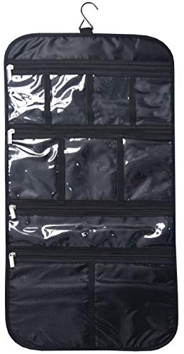 Freegrace Premium Hanging Toiletry Travel Bag - Cosmetic, Jewelry, Toiletry & Accessory Storage Organizer Bag, Large Size, Various Compartments (Black) - Image 1