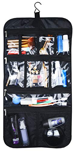 Freegrace Premium Hanging Toiletry Travel Bag - Cosmetic, Jewelry, Toiletry & Accessory Storage Organizer Bag, Large Size, Various Compartments (Black) - Image 3