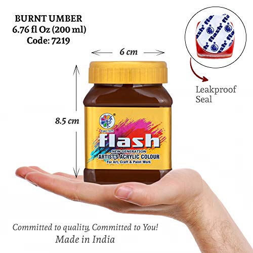 Flash Acrylic Colour (Burnt Umber, 200 Ml) - Image 2