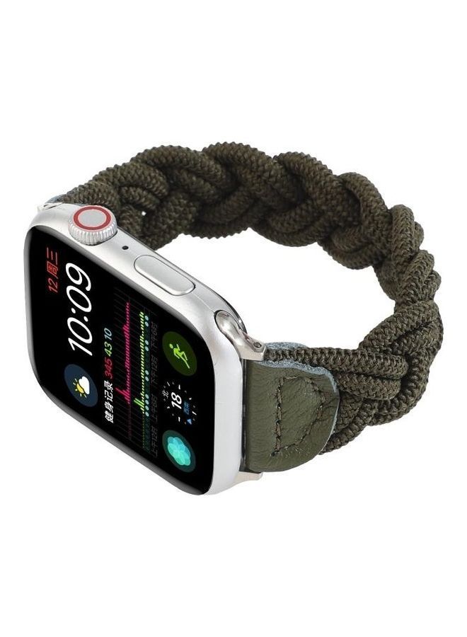 NIBEMINENT Ethnic Replacement Watchband For Apple Watch Series 1/2/3/4/5/6/7/SE 38/40/41mm Dark Green - Image 3