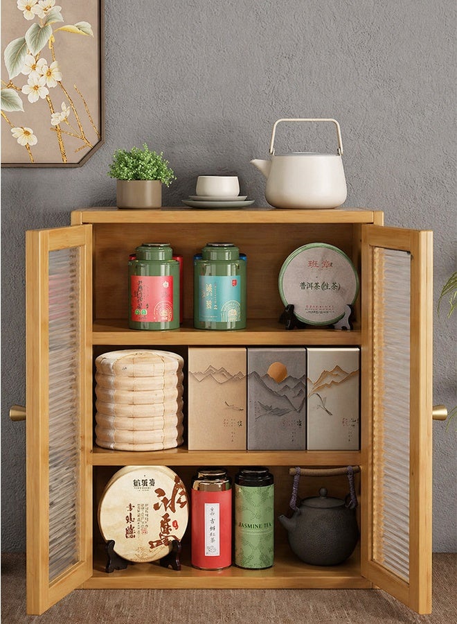 NKX Wooden Storage Cabinet with Glass Doors – Compact, Durable & Multi-Purpose Organizer for Kitchen, Office & Bedroom - Image 2