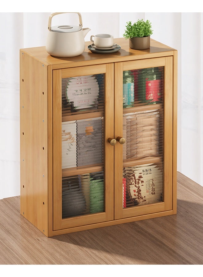 NKX Wooden Storage Cabinet with Glass Doors – Compact, Durable & Multi-Purpose Organizer for Kitchen, Office & Bedroom - Image 1