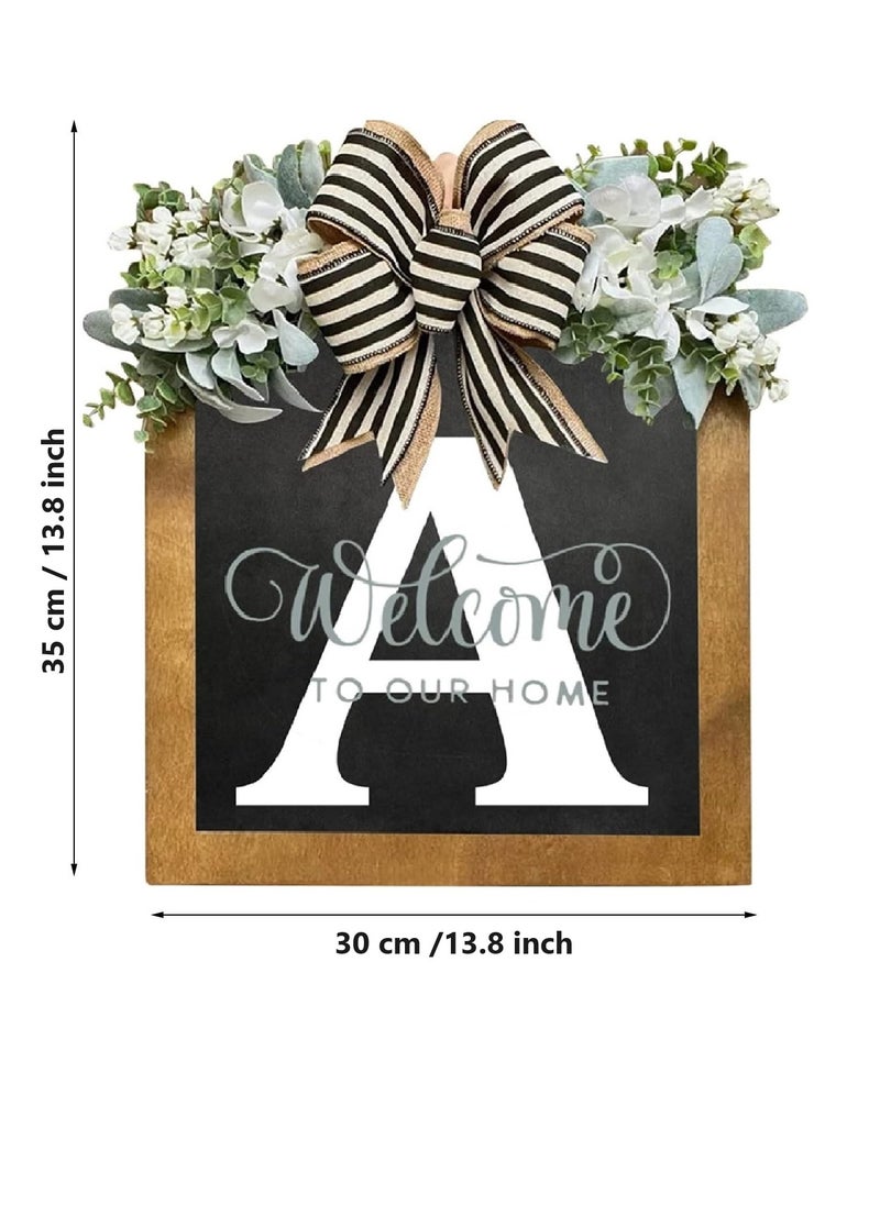 Y&D Welcome Sign Creative Bowknot Letter Wreath In Front Of The Door Outdoor Decoration Props For The Courtyard 30x35CM  - Image 2