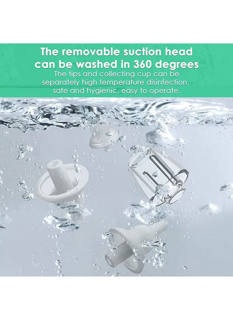 Goldfish - Automatic Baby Nasal Aspirator Nasal Vacuum Cleaner For Infant Safety Electric Silent Cleaner - White/Green - Image 1
