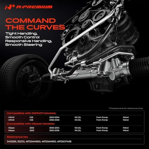 A-Premium APremium Power Steering Pressure Hose Line Assembly Compatible with Infiniti G35 20032006 Nissan 350Z 20032006 35L Petrol with Washer From Pump - Image 3