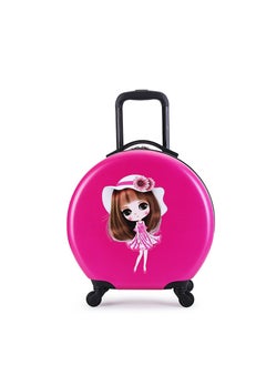 Generic 18Inch Kids Luggage Travel Suitcase Kids Carry On Luggage Hardshell Rolling Suitcase with Spinner Wheels for Girls Travel Luggage (Semi Circular Rose)  - Image 1