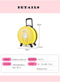 Generic 18Inch Kids Luggage Travel Suitcase Kids Carry On Luggage Hardshell Rolling Suitcase with Spinner Wheels for Girls Travel Luggage (Semi Circular Rose)  - Image 4