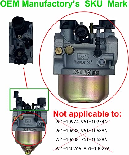 YAMAKATO Huayi 951-05444 Carburetor 175SC for Troy-Bilt Craftsman MTD 243cc 651-05444 Snow Blower Storm 31AM5CP3766 OEM… - Image 3