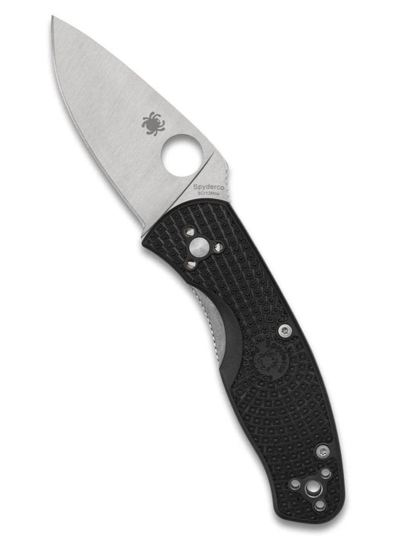 Spyderco Persistence Lightweight Knife with 2.77" Stainless Steel Blade and Durable Black FRN Handle - PlainEdge - C136PBK - Image 1