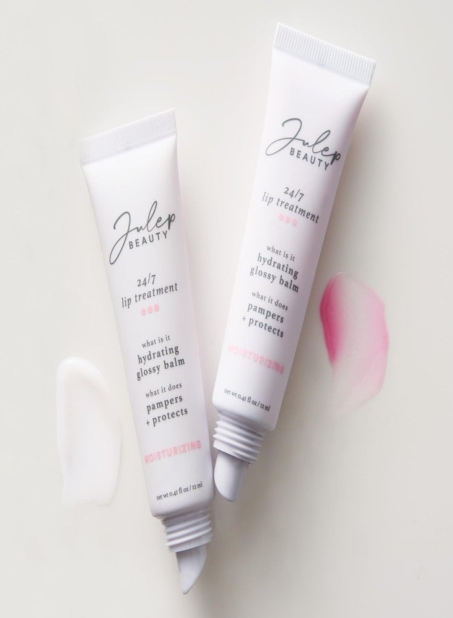 جلاب جوليب 24/7 لعلاج الشفاه - مرطب شفاه لامع ومرطب وقناع ليلي للشفاه بزبدة الشيا - يرطب ويحمي ويلطف - نباتي ولم يُختبر على الحيوانات - شفاف - Image 4
