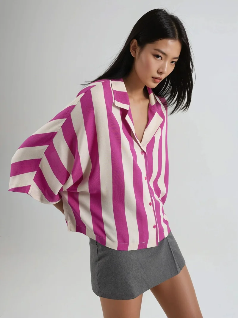 Busem BUSEM Relaxed Fit Striped Button-Up Shirt