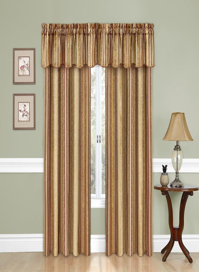 Waverly Traditions Kitchen Valances for Windows - Stripe Ensemble 52" x 16" Short Curtain Valance Small Window Curtains Bathroom, Living Room and Kitchens, Antique - Image 3