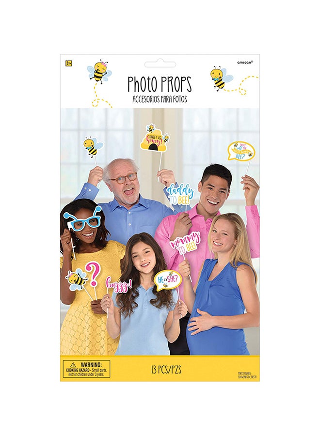 Amscan What Will It Bee? Photo Props 13pcs, Baby Shower Party Supplies