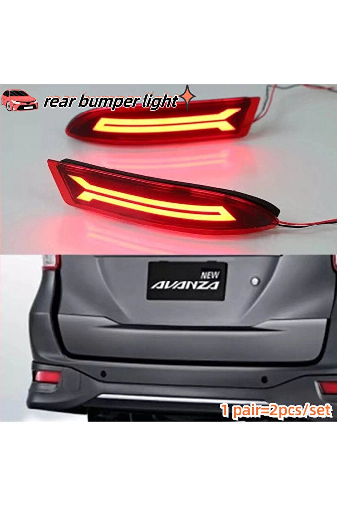 rayihni 2PCS For Toyota Avanza 2015 2016 2017 2-in-1 Functions 12V Car LED Rear Fog Lamp Bumper Light Aut... - Image 1