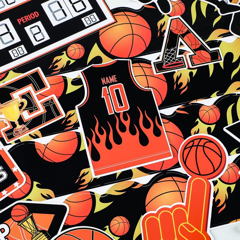 gisgfim 36pcs Basketball Bulletin Board Decoration Basketball Theme Bulletin Boarders Itâ€™s Game Time Basketball Cut-Outs Sports Bulletin Board Decor for School Classroom Game Bulletin Board Supplies - Image 5