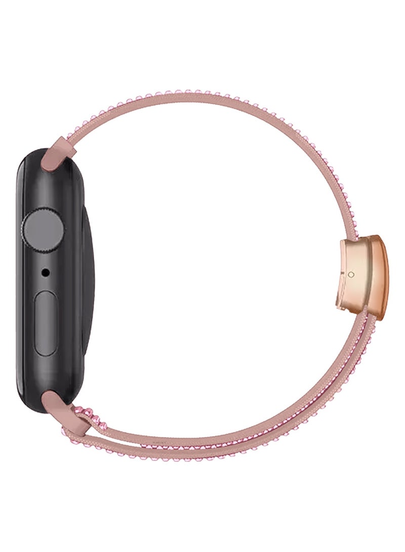 38mm/40mm/41mm/42mm(Series 10) Strap Band for Apple Watch Series 1-9, SE & Ultra - Rhinestone Sparkle Watch Band - Pink - Image 2
